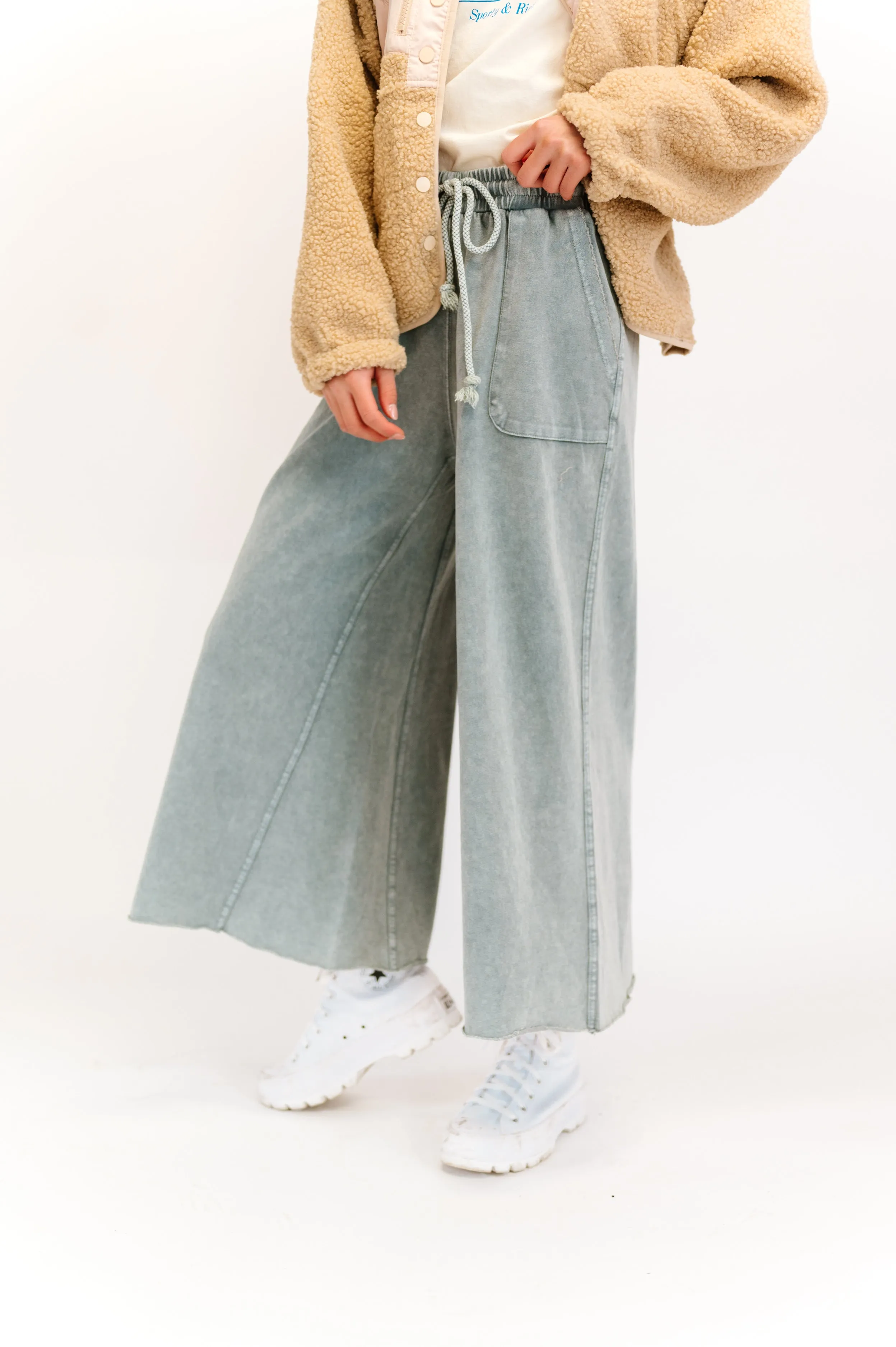 Sun Soaked Lounge Pant// Washed Teal *RESTOCKED*