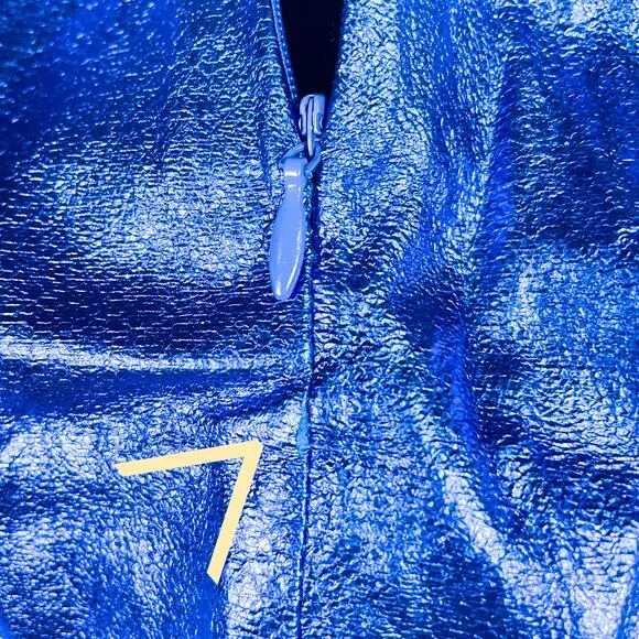 Superdown Charmaine Wrap Mini Skirt Cobalt Blue Metallic Sz XS