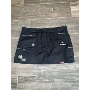SUPERDRY Black Graphic Mini Skirt US 12 XL NWOT