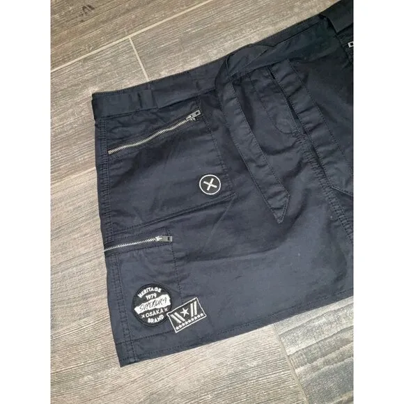 SUPERDRY Black Graphic Mini Skirt US 12 XL NWOT