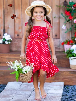 Sweet Little Dot Crop Top and Wrap Skirt Set