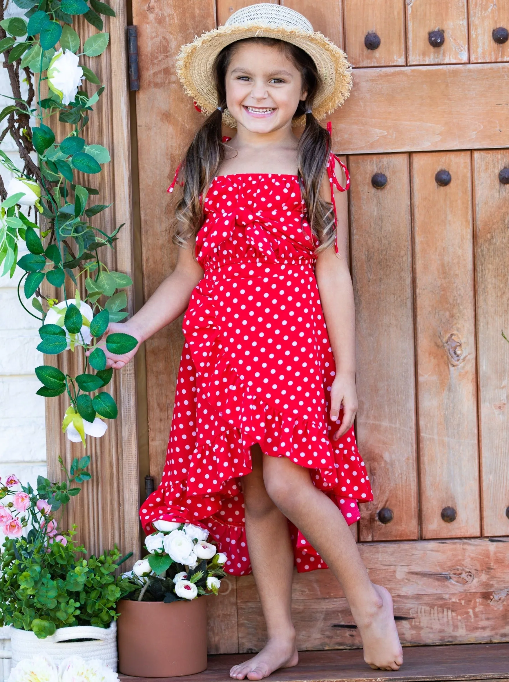 Sweet Little Dot Crop Top and Wrap Skirt Set