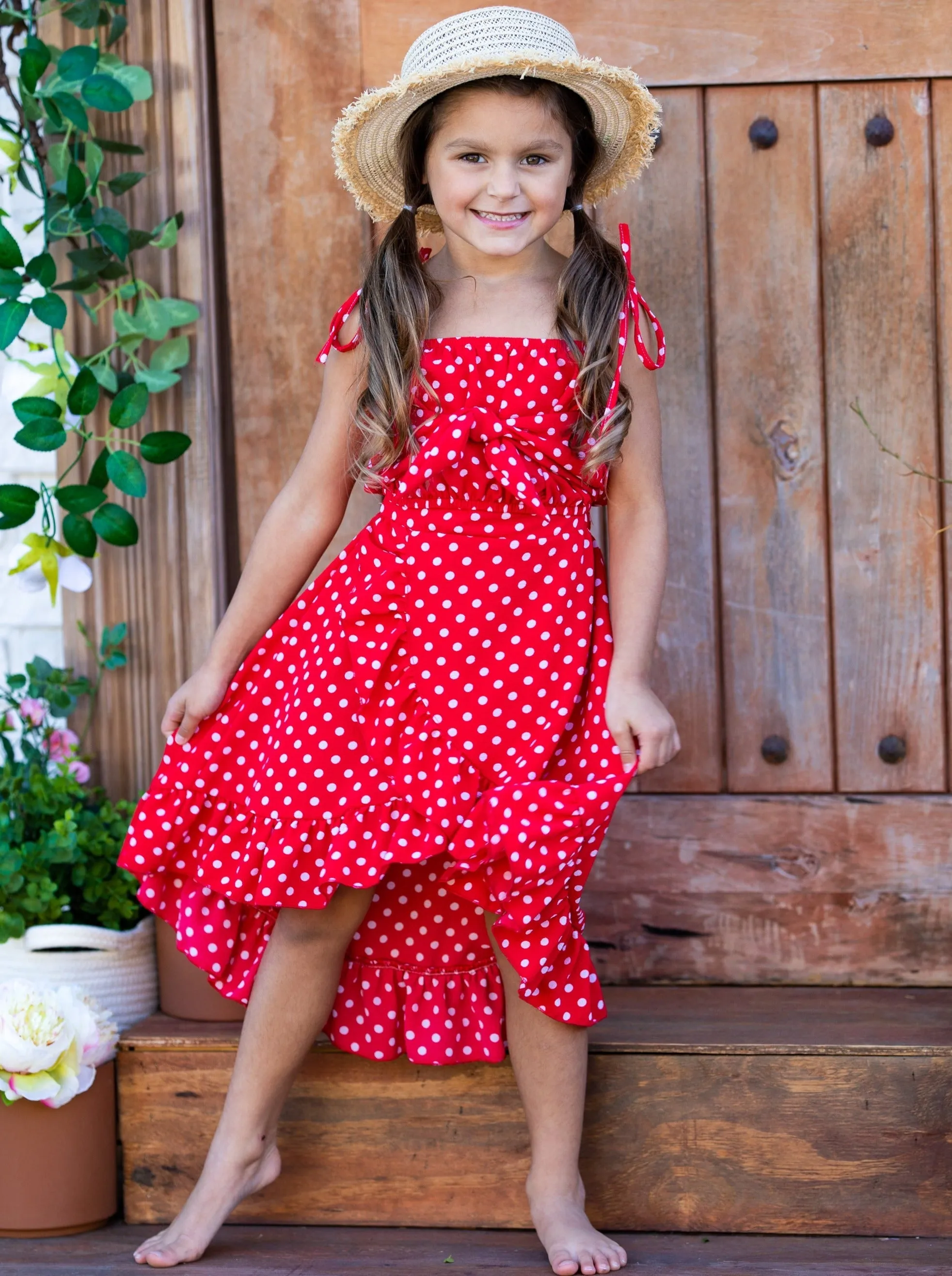 Sweet Little Dot Crop Top and Wrap Skirt Set