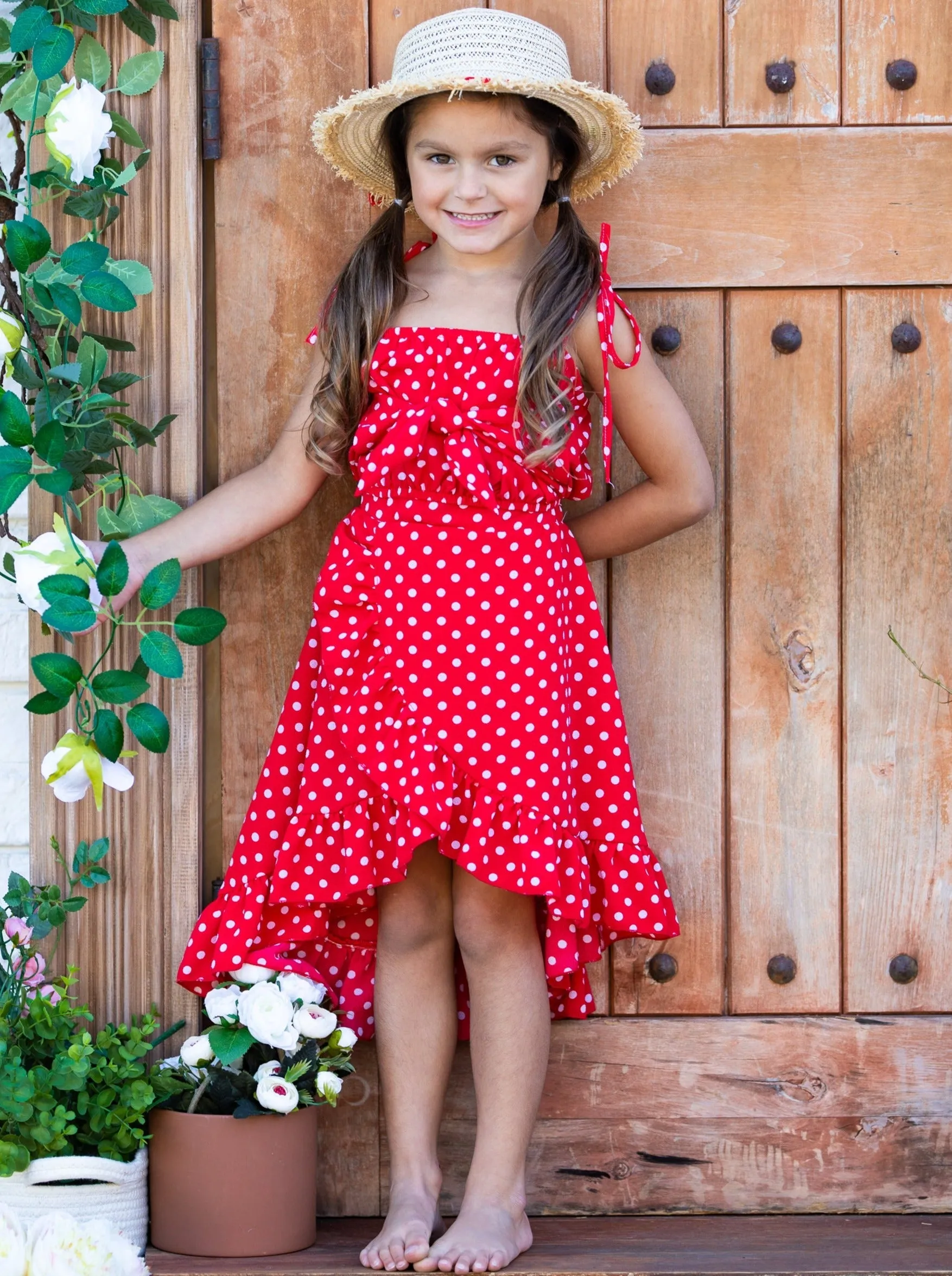 Sweet Little Dot Crop Top and Wrap Skirt Set