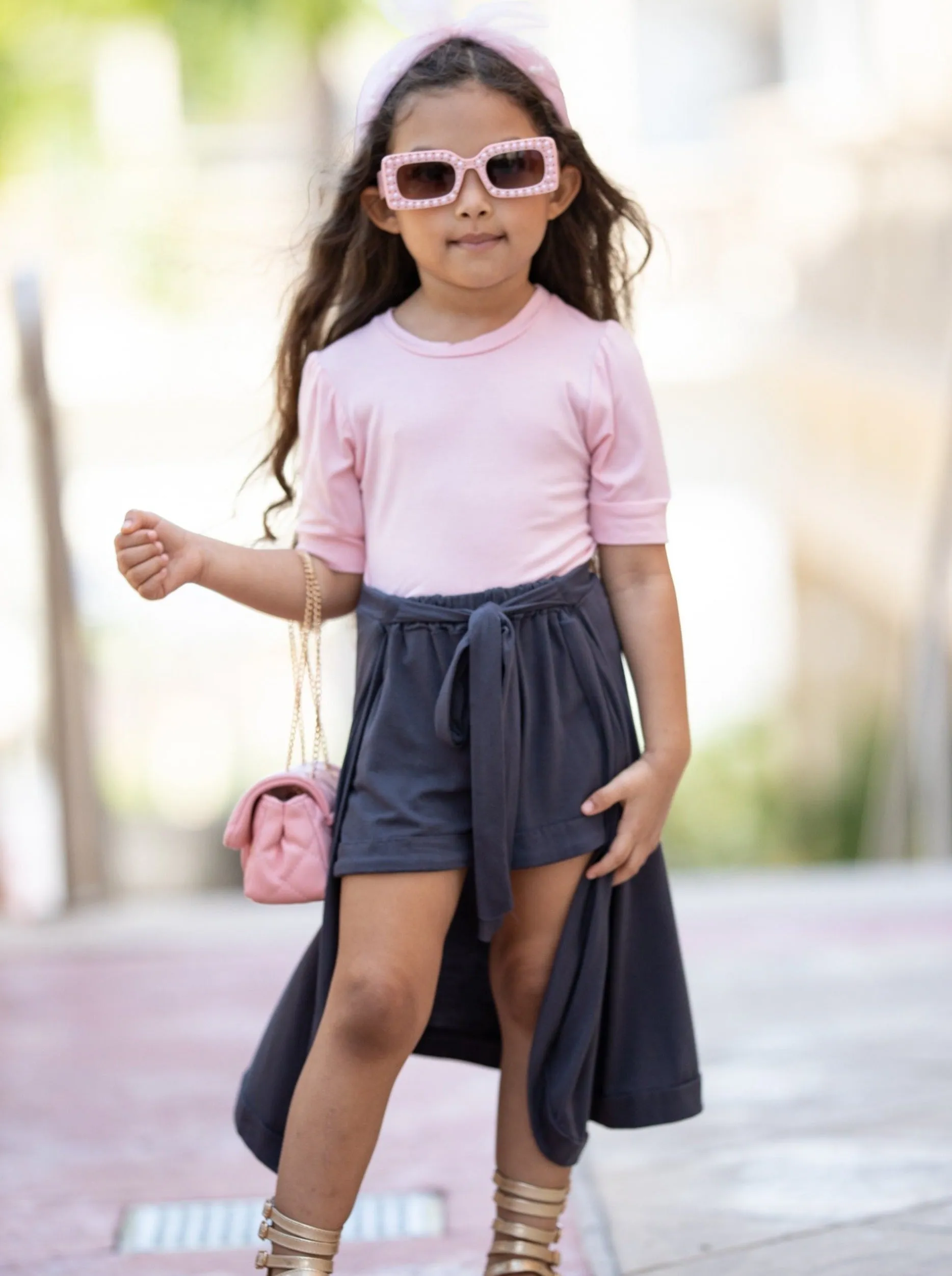 Sweet N Sassy Wrap Train Shorts Set