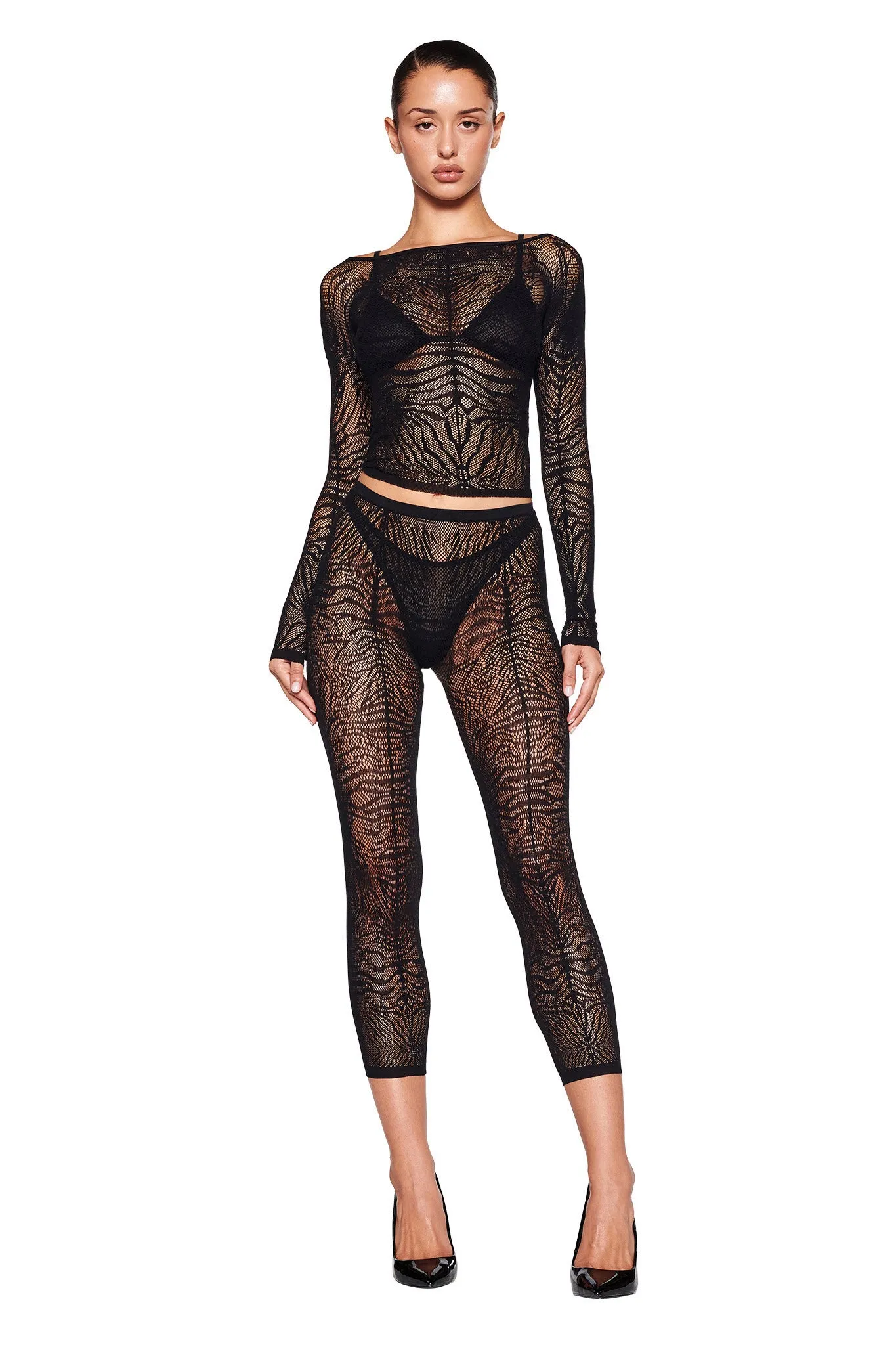 SYBIL CAPRI - BLACK : ZEBRA