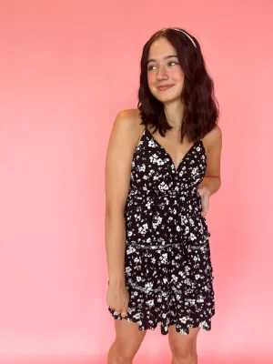 Sydney Floral Mini Dress - Black