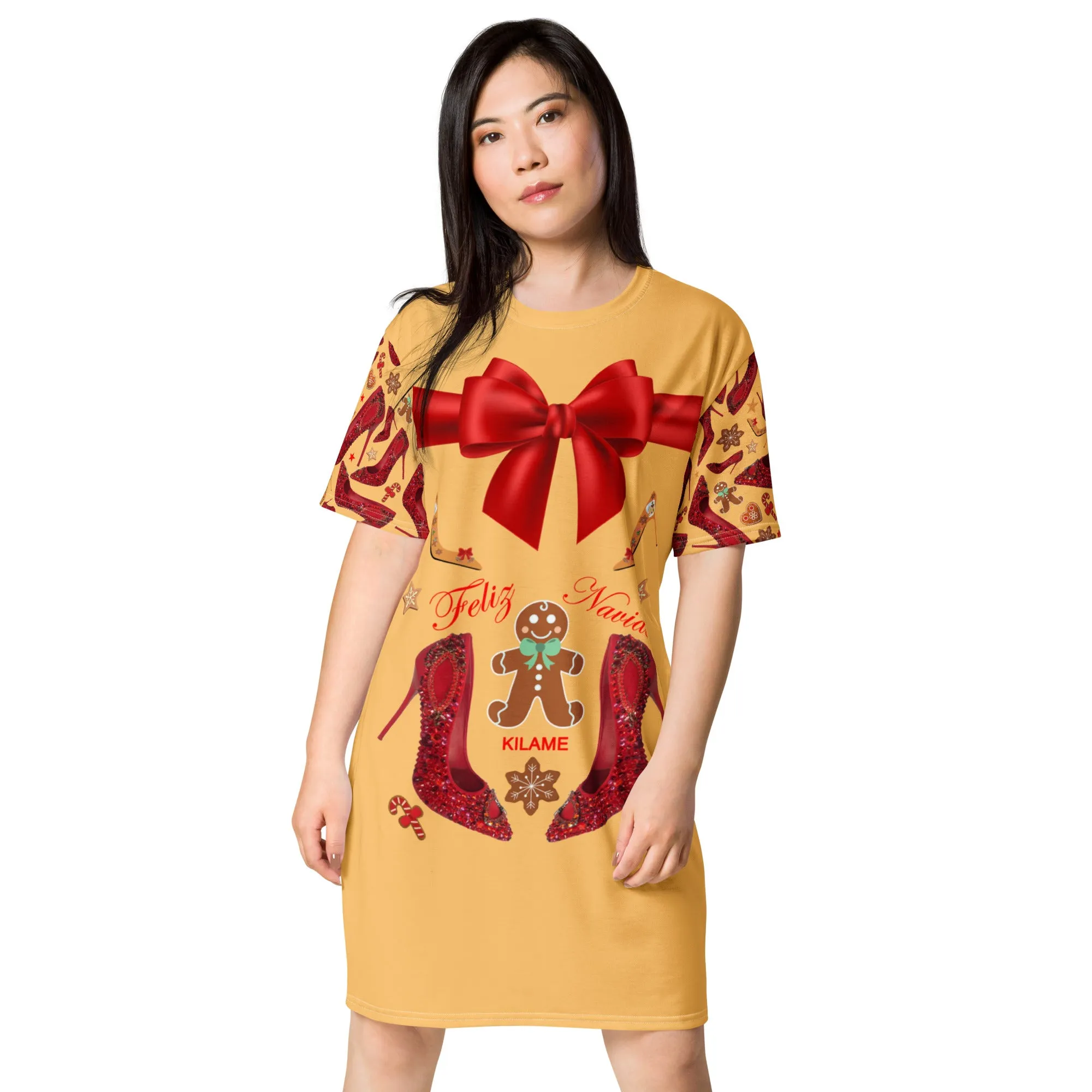 T-shirt dress 'Feliz Navidad'