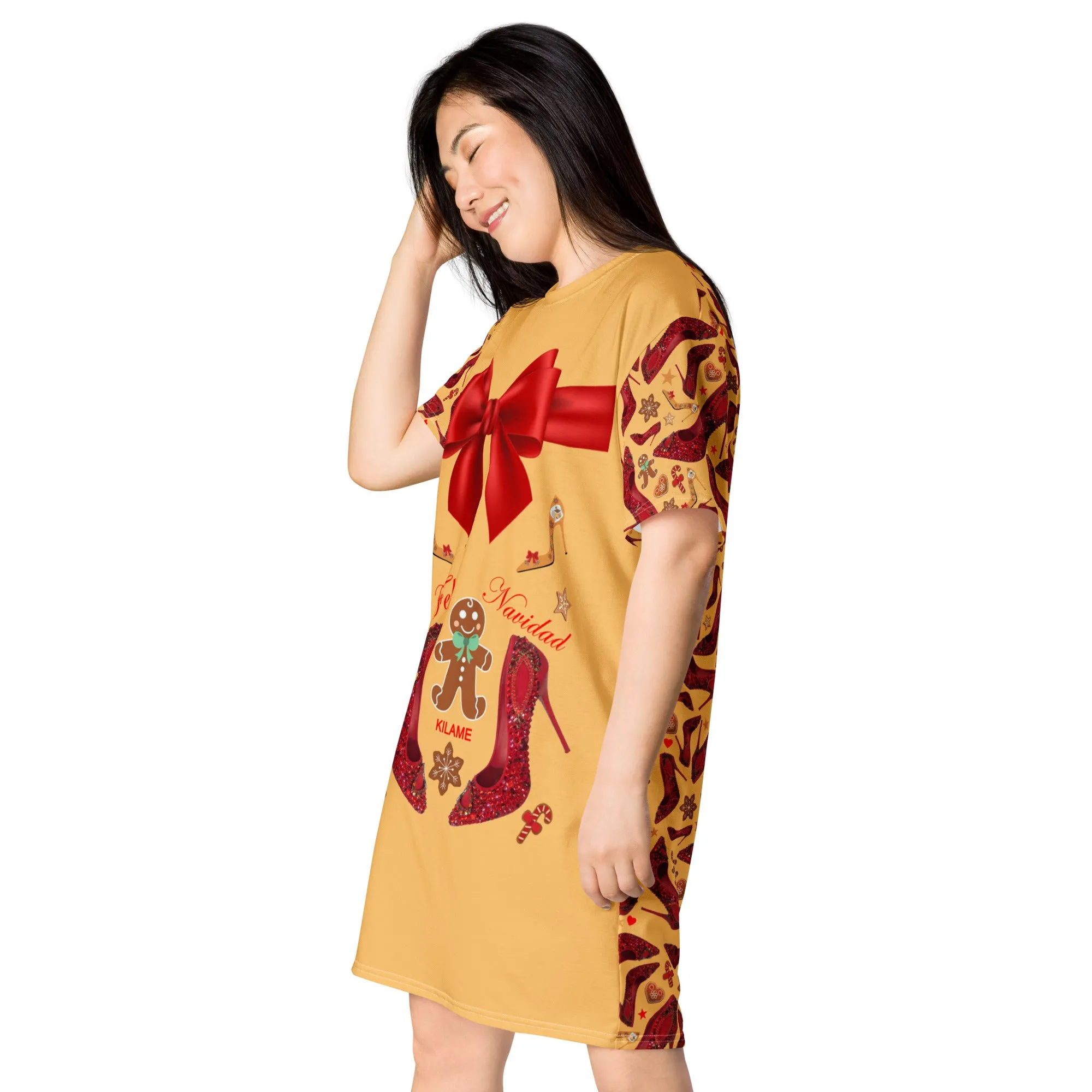 T-shirt dress 'Feliz Navidad'