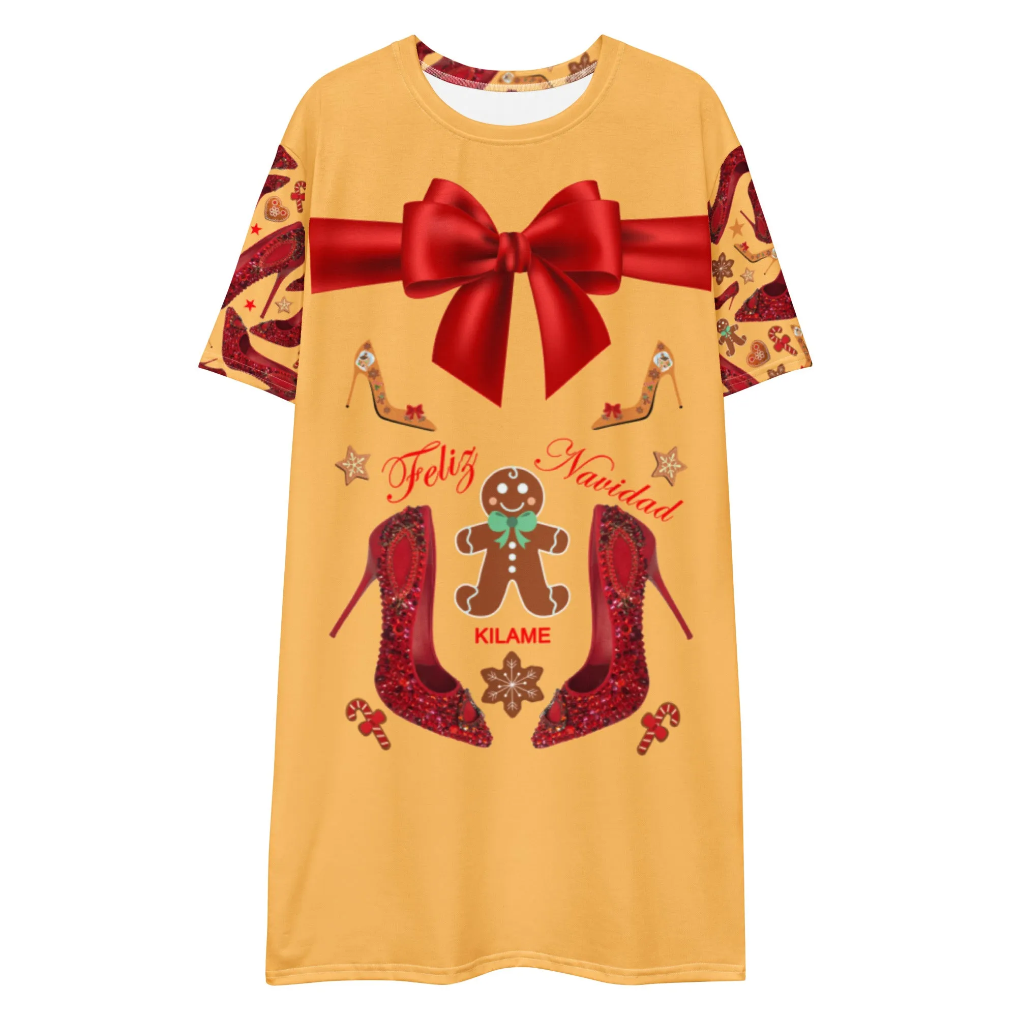 T-shirt dress 'Feliz Navidad'