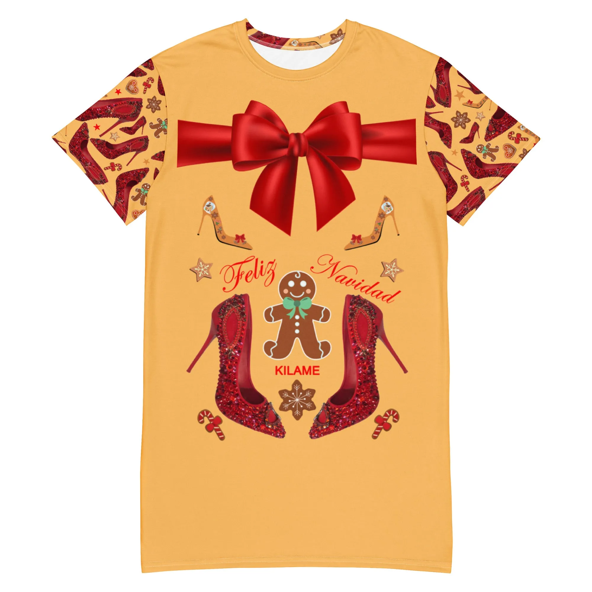 T-shirt dress 'Feliz Navidad'