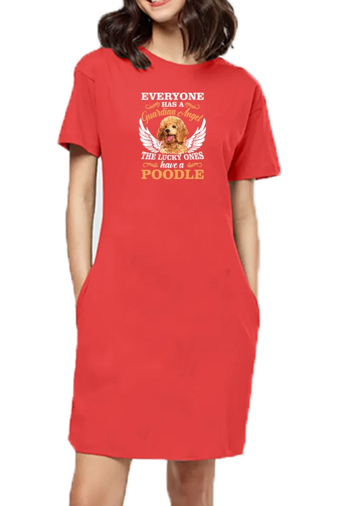 T-shirt Dress With Pockets - Angelic Poodle (3 Colours) (Slim Fit)