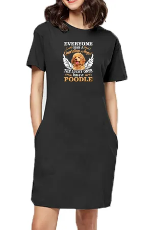 T-shirt Dress With Pockets - Angelic Poodle (3 Colours) (Slim Fit)
