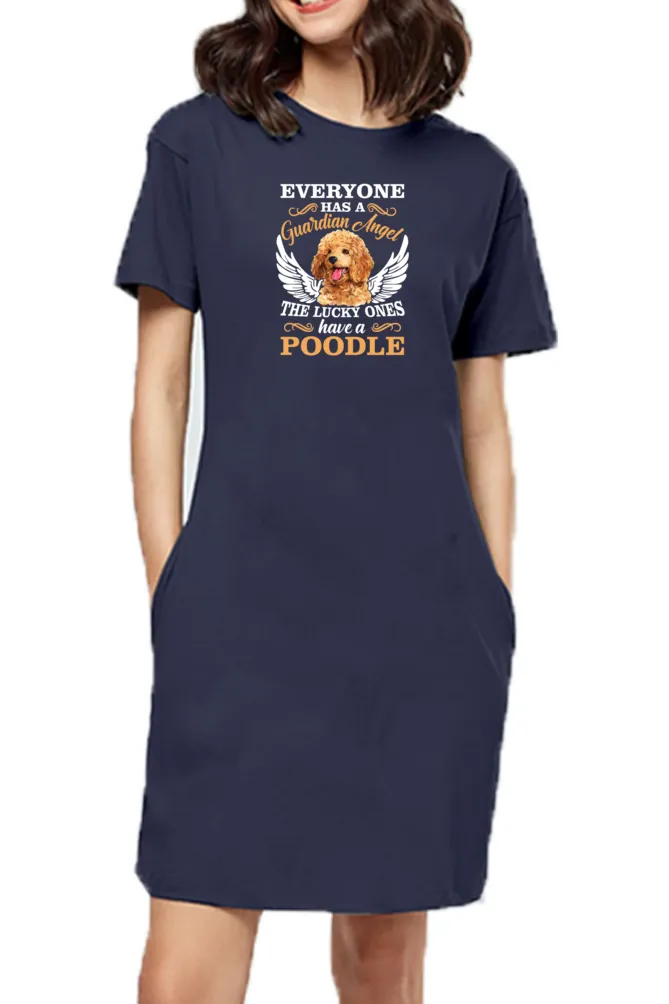 T-shirt Dress With Pockets - Angelic Poodle (3 Colours) (Slim Fit)