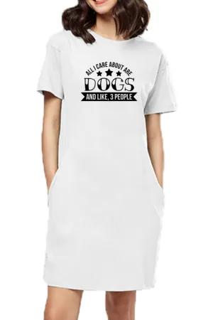 T-shirt Dress With Pockets - Dogs Are My Life (3 Colours) (Slim Fit)