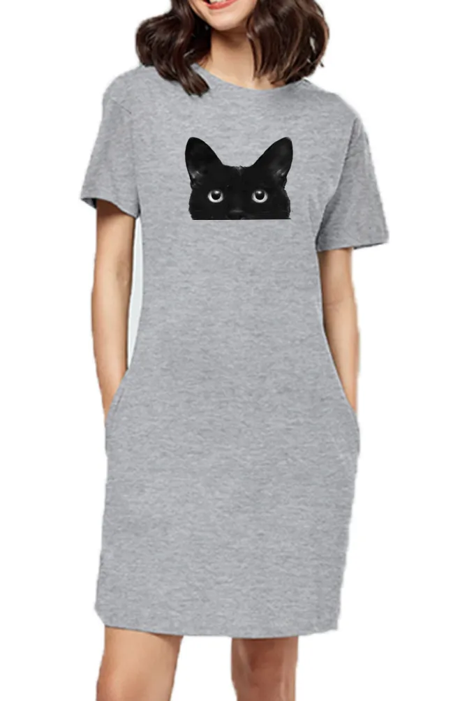 T-shirt Dress With Pockets - Everlasting Black (4 Colours) (Slim Fit)