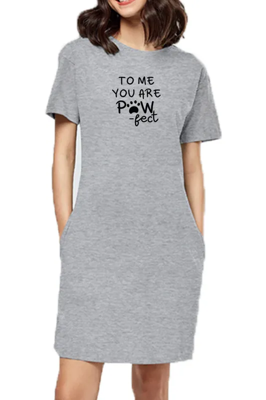 T-shirt Dress With Pockets - Pawfect Partner (3 Colours) (Slim Fit)