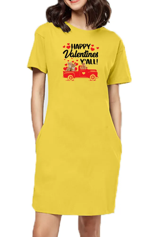 T-shirt Dress With Pockets - Valentine's Day Special (3 Colours) (Slim Fit)