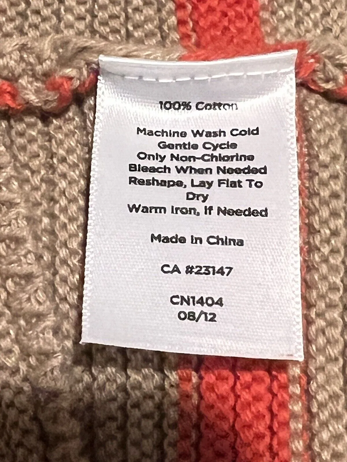 TALBOTS Striped Tunic Sweater Sz 1X Orange/beige 3/4 Sleeve Heavy Knit