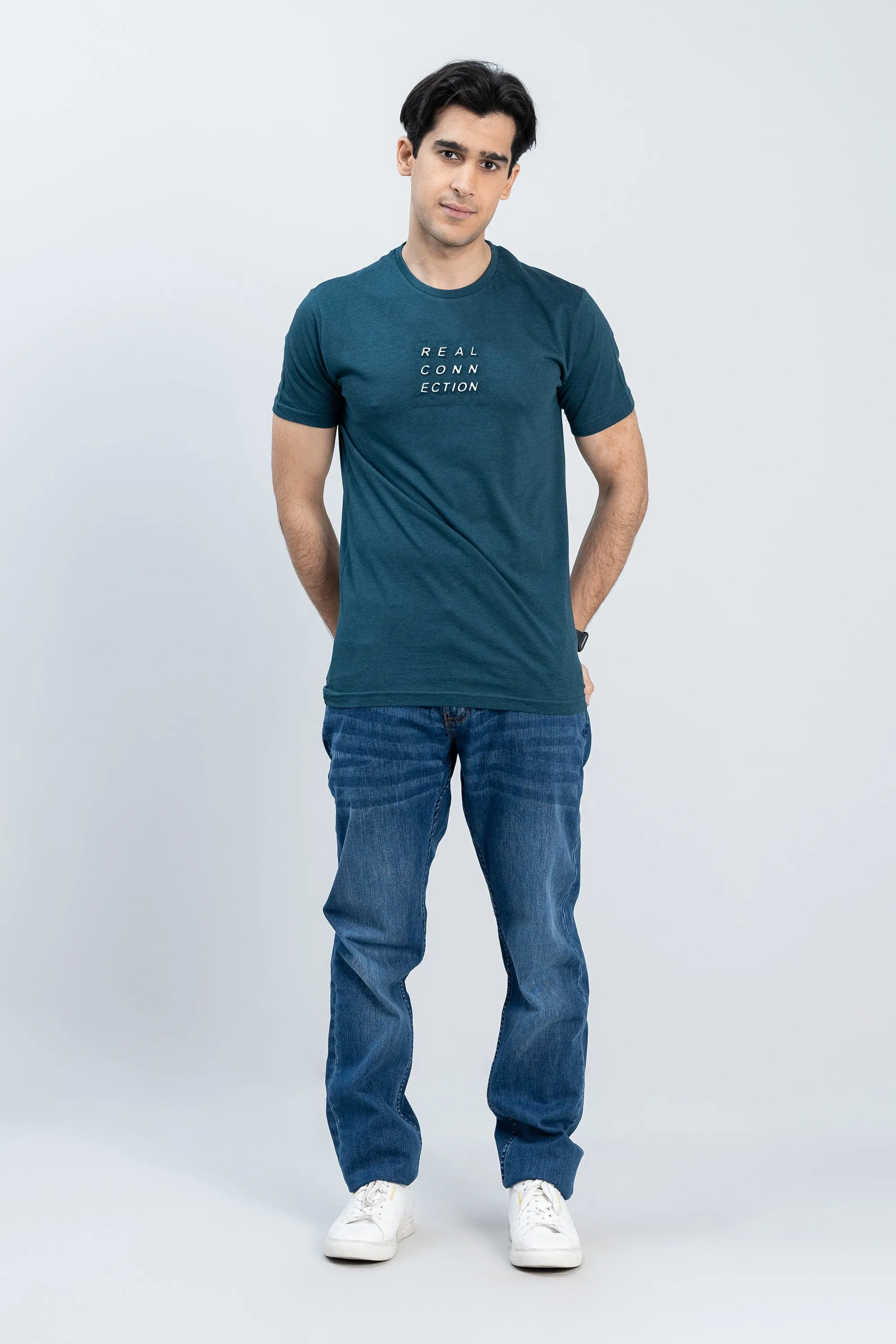 Teal Cotton T-Shirt