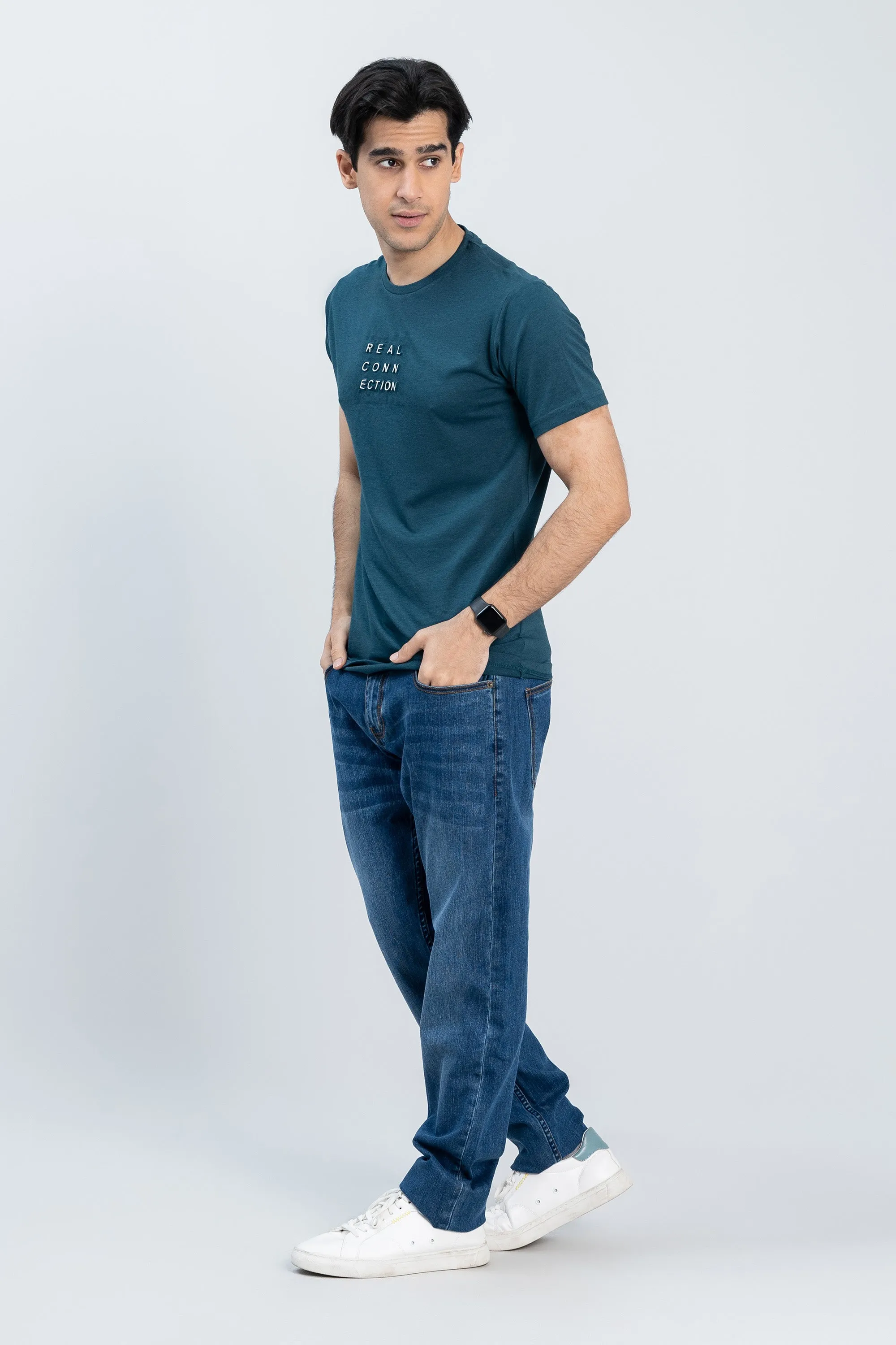 Teal Cotton T-Shirt