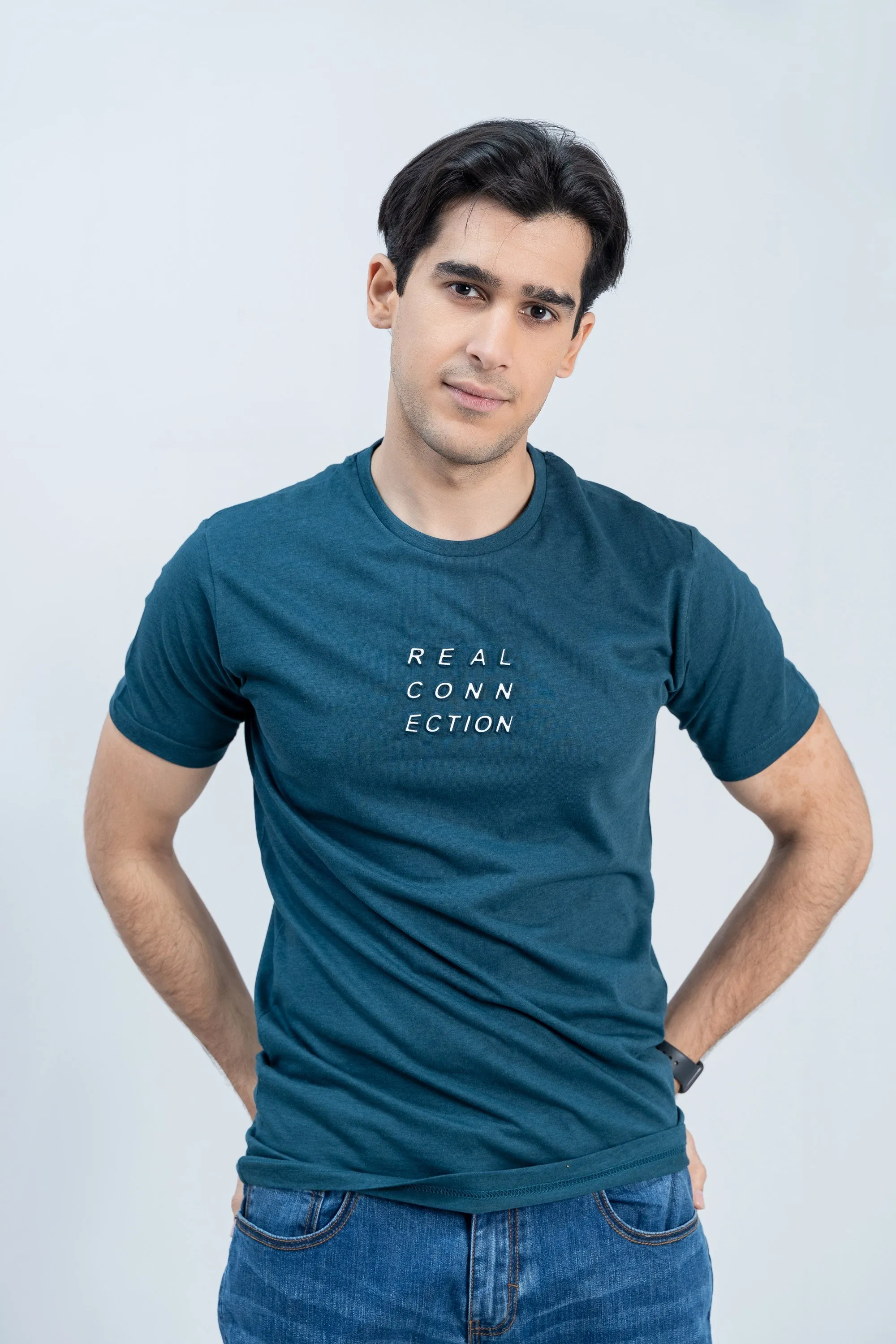 Teal Cotton T-Shirt