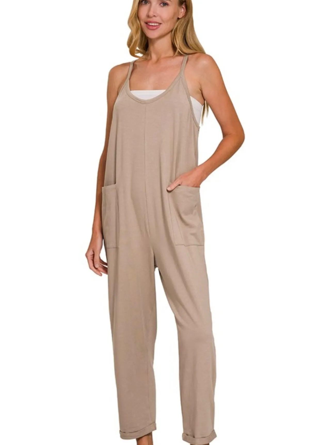 The Best Times Jumpsuit: Ash Mocha