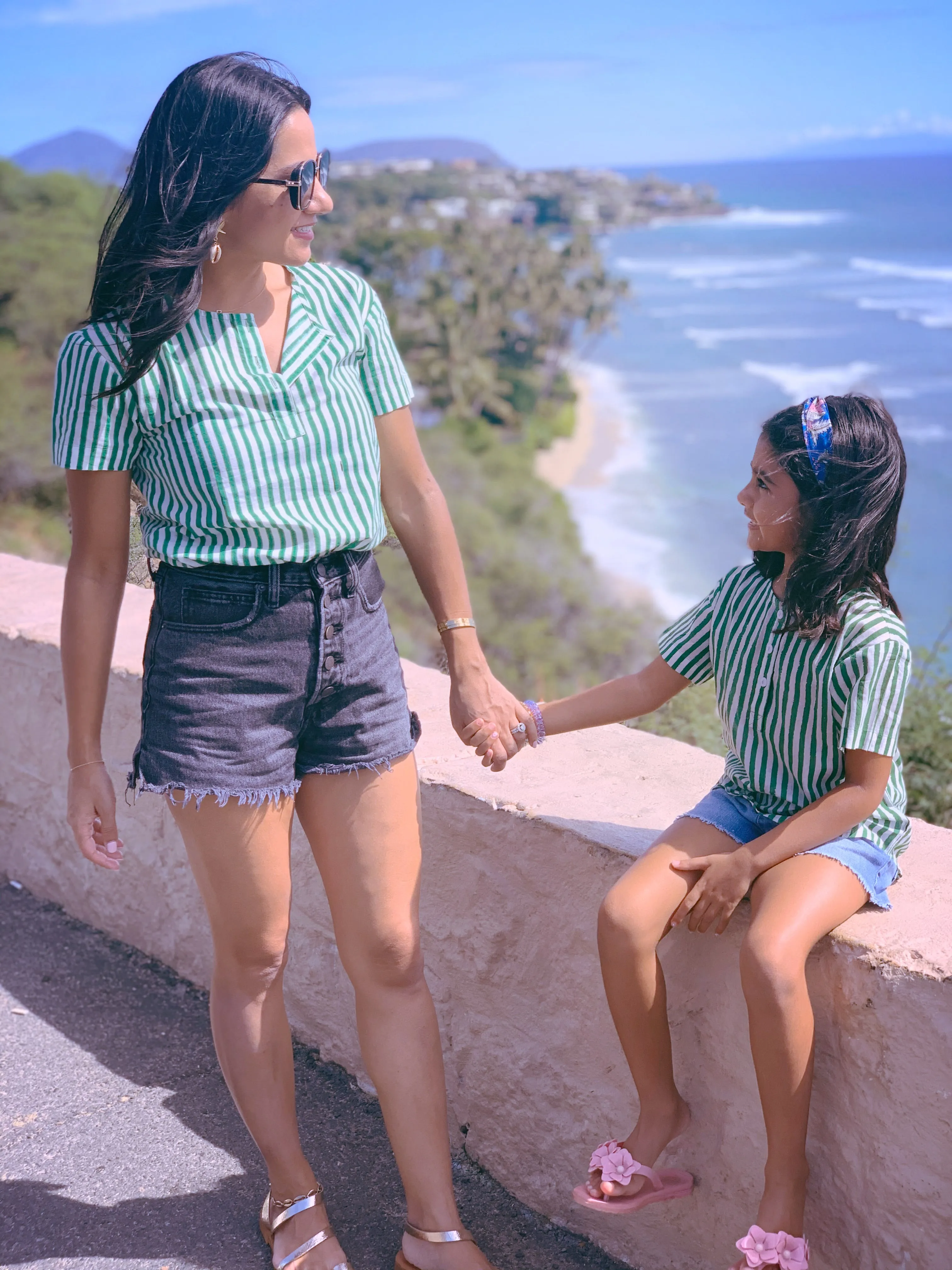 The Cameron Henley in Emerald Stripe