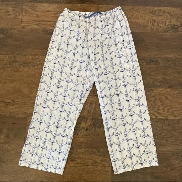 The Cat's Pajamas Women's XS Anchors Away Luxe Pima Capri Pajama Set