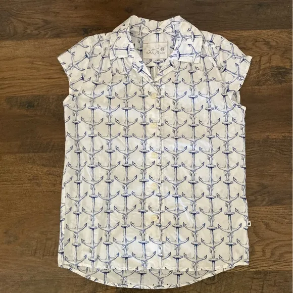The Cat's Pajamas Women's XS Anchors Away Luxe Pima Capri Pajama Set