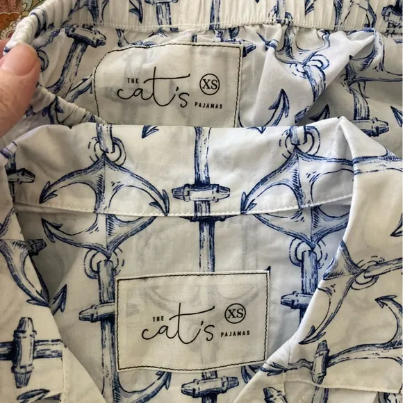 The Cat's Pajamas Women's XS Anchors Away Luxe Pima Capri Pajama Set