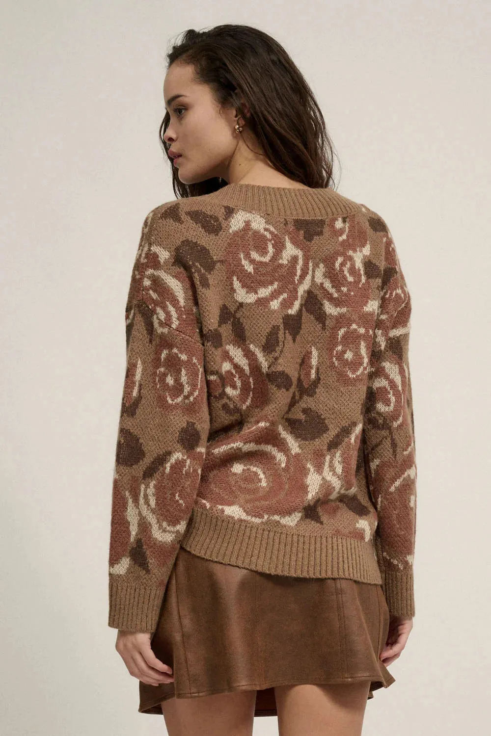 The Esmerelda Floral V-neck Sweater