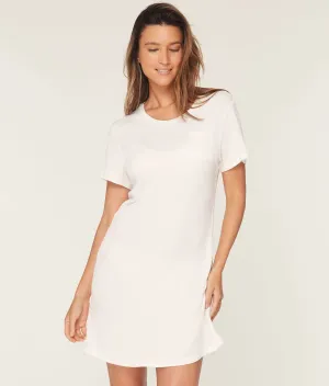 The T Shirt Dress - Waffle - Snow