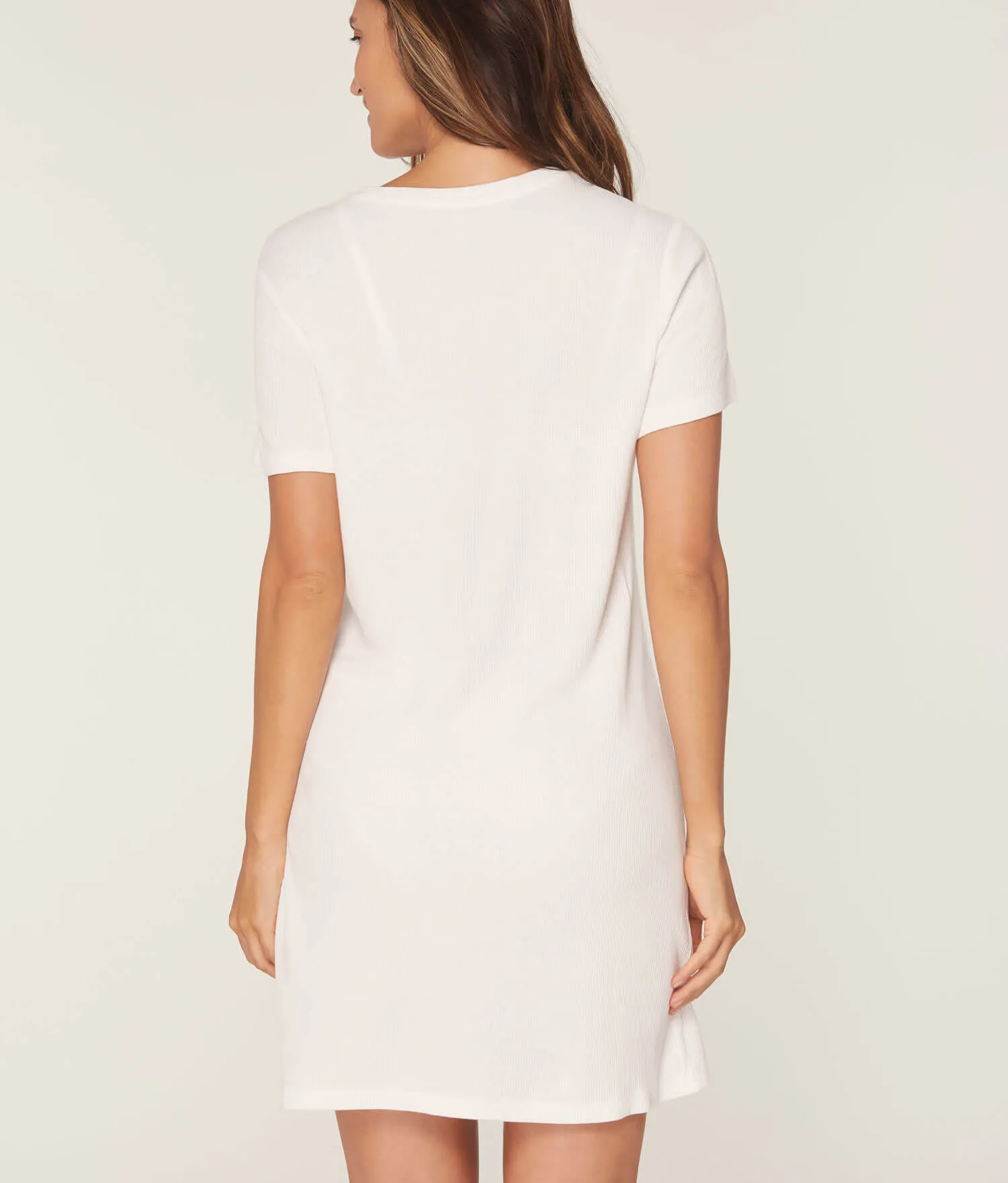 The T Shirt Dress - Waffle - Snow