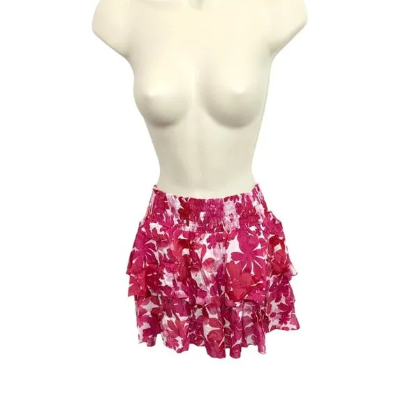 Tiare Hawaii Olivia Skirt Fiji Flowers Pink NWT - Size XS/S