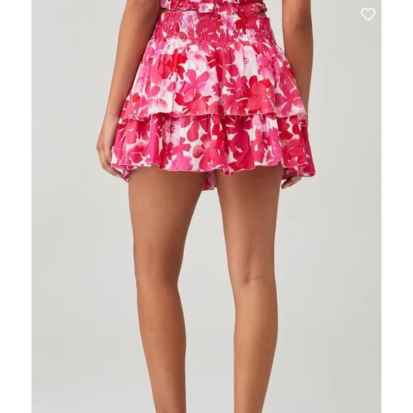 Tiare Hawaii Olivia Skirt Fiji Flowers Pink NWT - Size XS/S