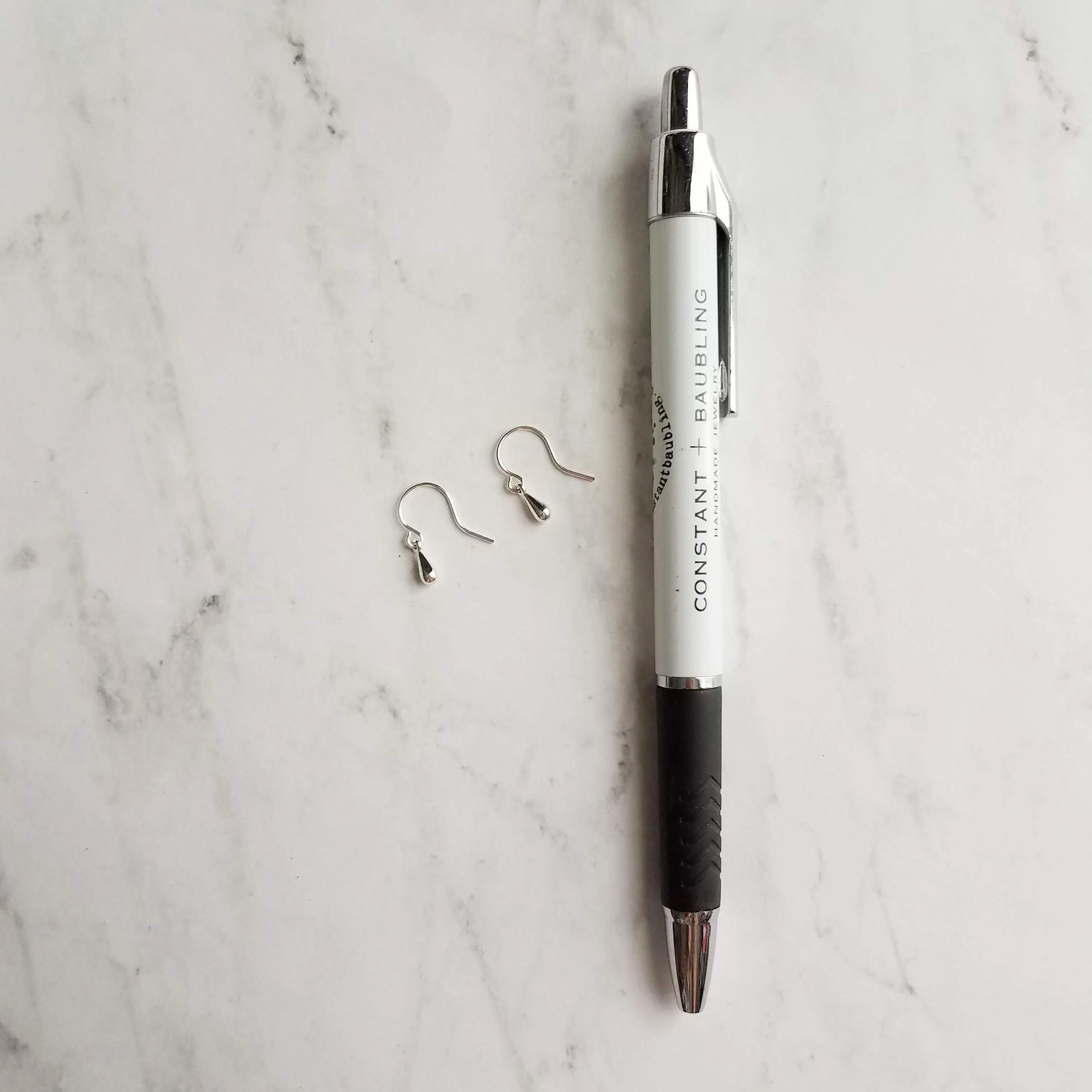 Tiny Silver Drop Earrings, very little teardrop earring, dainty silver earring, plain drop earring, simple silver earring, silver teardrop