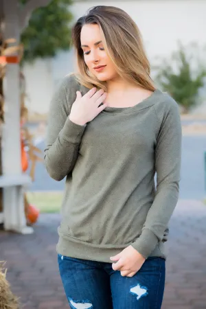 Today is the Day Sweater- Olive