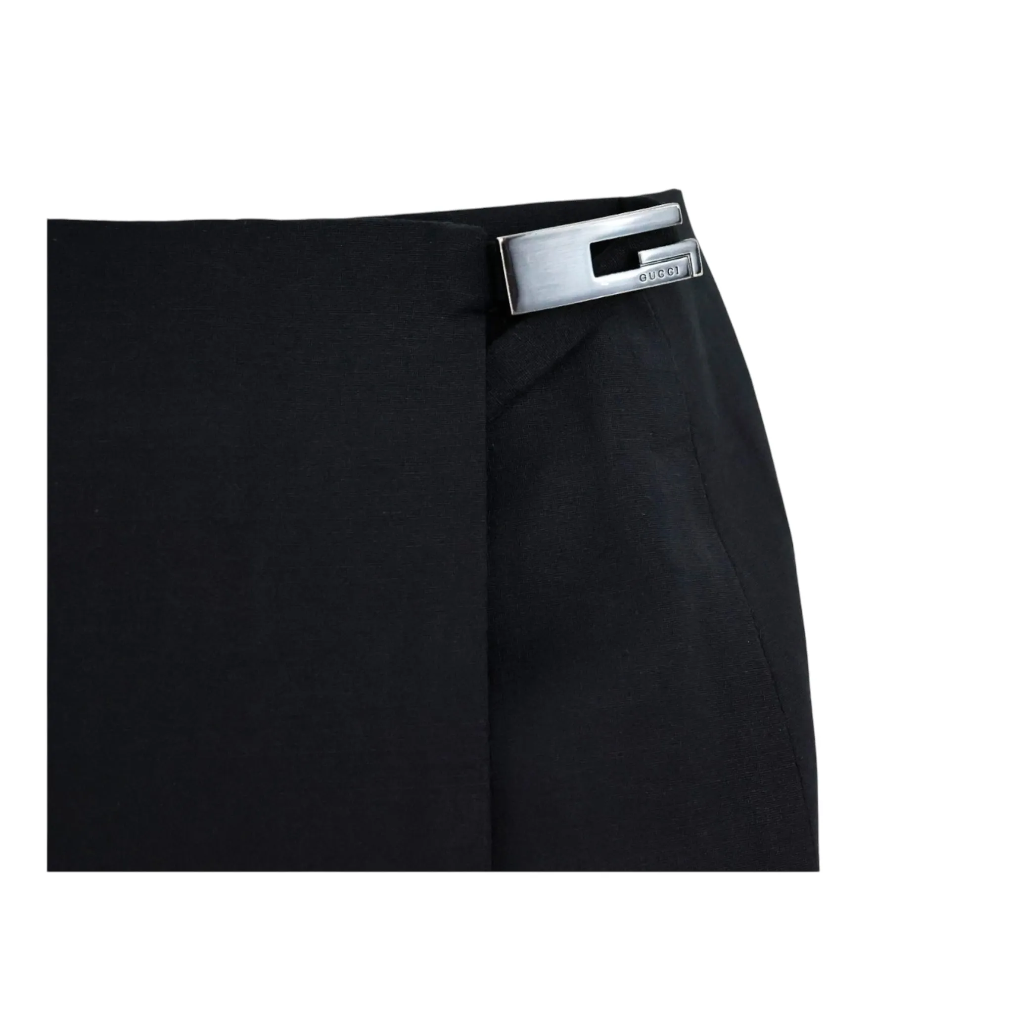 Tom Ford for Gucci S/S 1998 Black 'G' Logo Wrap Skirt