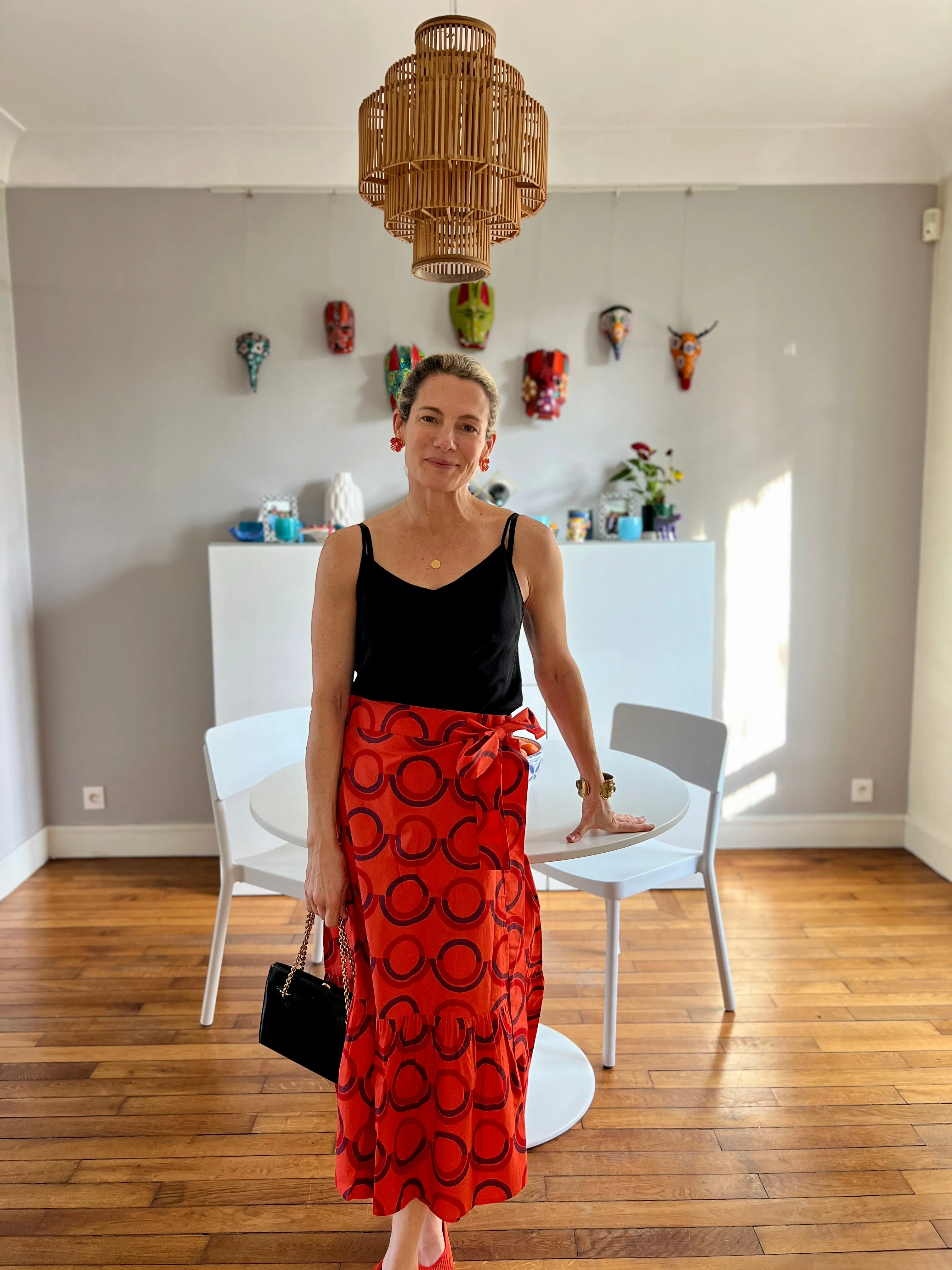 Tomato Prairie Dog Ruffle Wrap Skirt