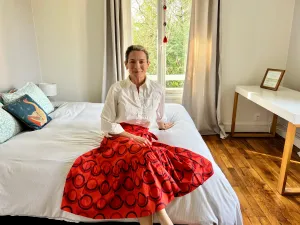 Tomato Prairie Dog Ruffle Wrap Skirt
