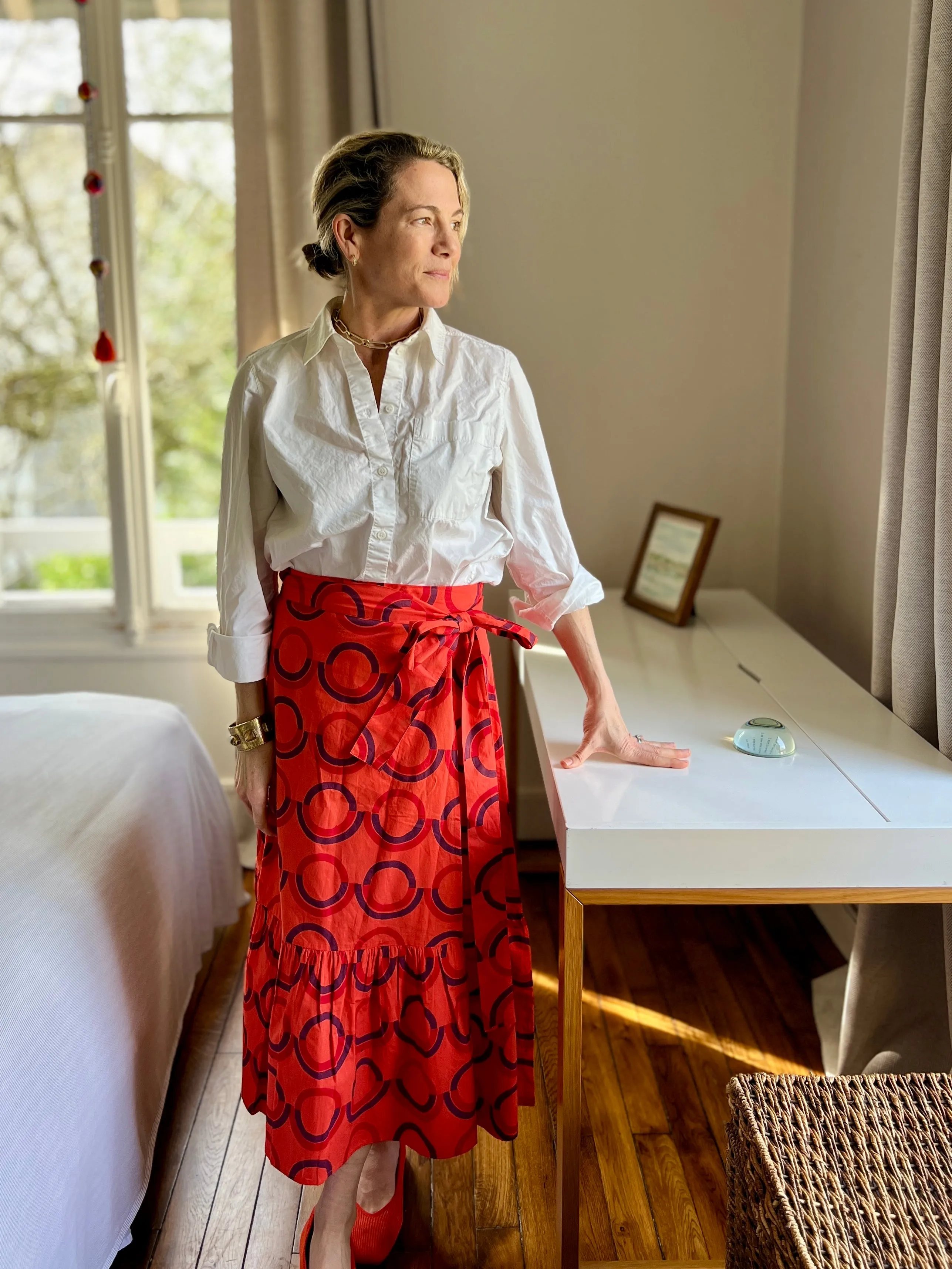 Tomato Prairie Dog Ruffle Wrap Skirt