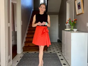Tomato Staghorn Short Wrap Skirt