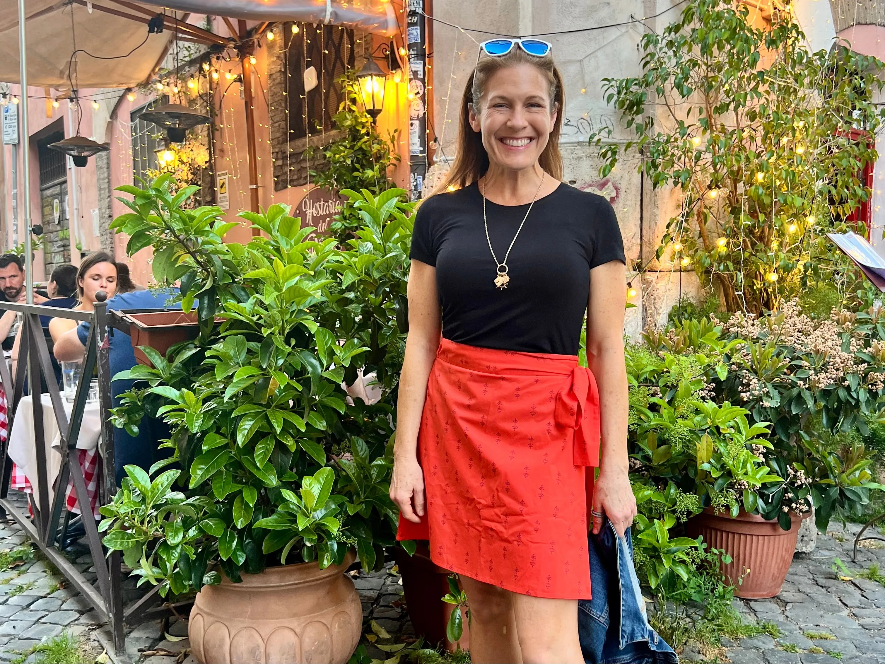 Tomato Staghorn Short Wrap Skirt
