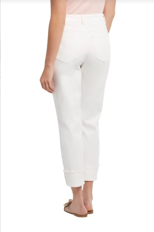 Tribal Audrey 5 PKT Girlfriend Capri - White