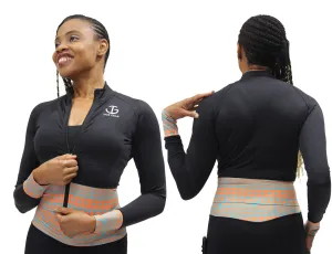 Tribal Striped Zip Up Crop Top