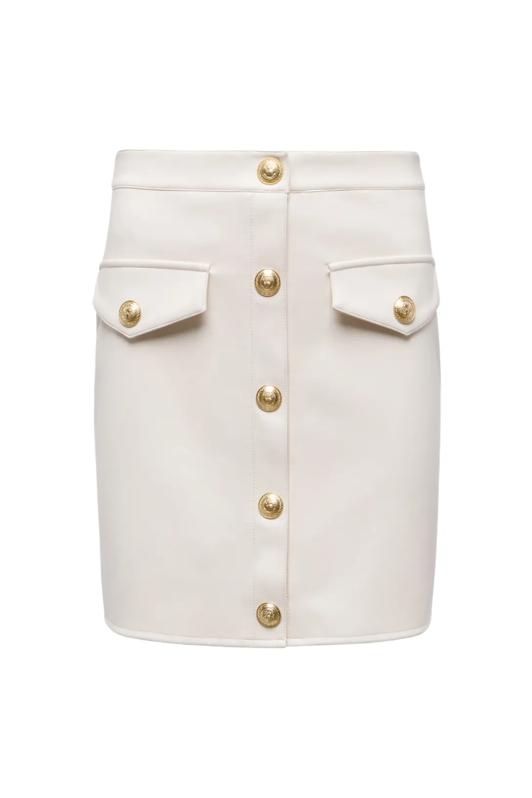 Truman Vegan Leather Mini Skirt | Vintage White