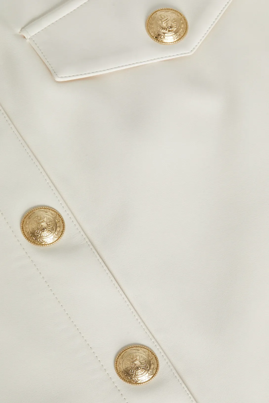 Truman Vegan Leather Mini Skirt | Vintage White