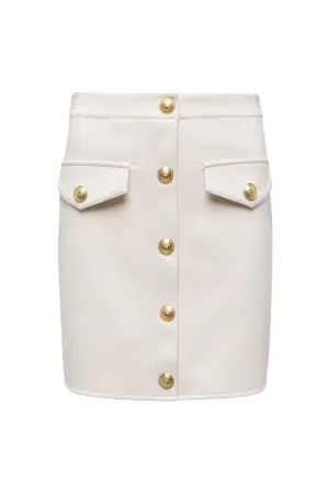 Truman Vegan Leather Mini Skirt | Vintage White