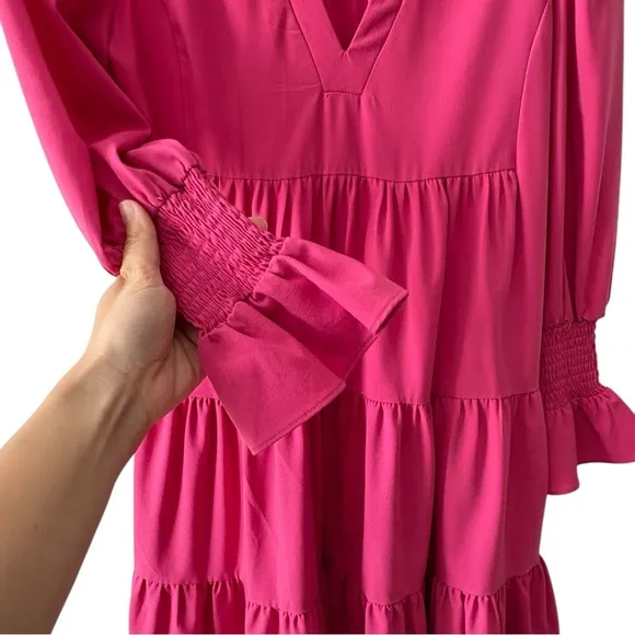 Tuckernuck Pomander Place Electric Pink Crepe Kenzo Dress Womens Small